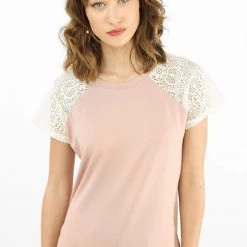 SHOKO Top Alex In Baby Pink Lace. Tops & T-Shirts