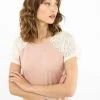SHOKO Top Alex In Baby Pink Lace. Tops & T-Shirts