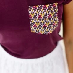 SHOKO Tops & T-Shirts Top Andy Purple Feathers.