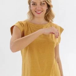 SHOKO Top Aria Light Brown Stripes.