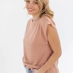 SHOKO Top Aria Terracotta Chevron.