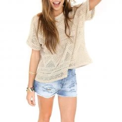 SHOKO Top Cape Town Beige Tops & T-Shirts