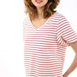 SHOKO Tops & T-Shirts Top Comfy Red Stripes.