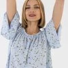 SHOKO Tops & T-Shirts Top Daisy Light Blue Floral