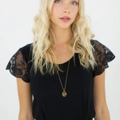 SHOKO Tops & T-Shirts Top Graceful In Black Lace.