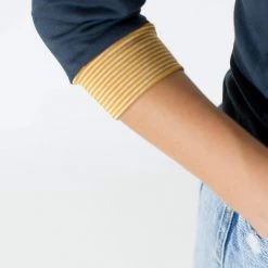 SHOKO Top June In Navy Blue And Mustard. Tops & T-Shirts 7 SHOKO Top June In Navy Blue And Mustard. Tops & T-Shirts