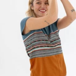 SHOKO Top Mia Green, Aztec & Terracotta.