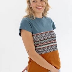 SHOKO Top Mia Green, Aztec & Terracotta.