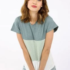 SHOKO Top Mia Olive Chevron White Tops & T-Shirts