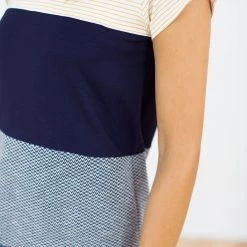 SHOKO Tops & T-Shirts Top Mia Yellow Stripes & Dark Blue.