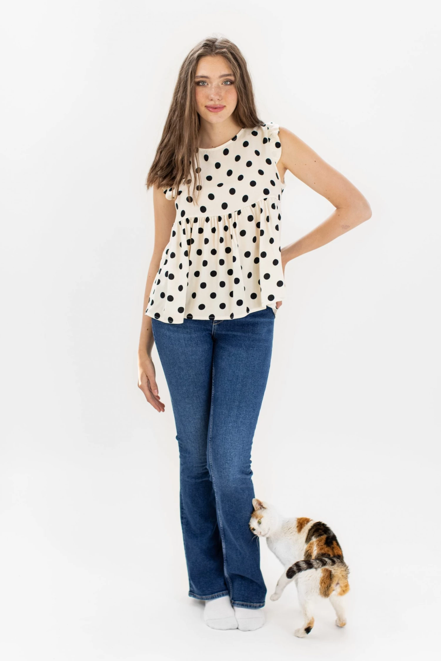 SHOKO Top Reese Polka Dots New In 3 SHOKO Top Reese Polka Dots New In