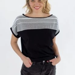 SHOKO Top Squares Black Ethnic