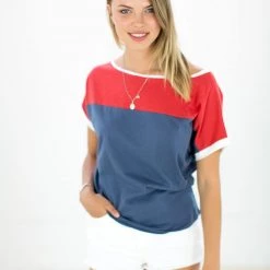 SHOKO Top Squares Blue Red.