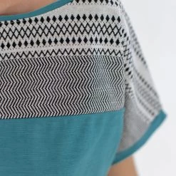 SHOKO Top Squares Turquoise Ethnic.